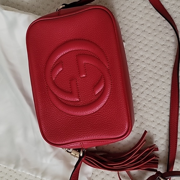 Authentic Gucci Soho Leather Disco Crossbody RED Shoulder Bag - Picture 2 of 10